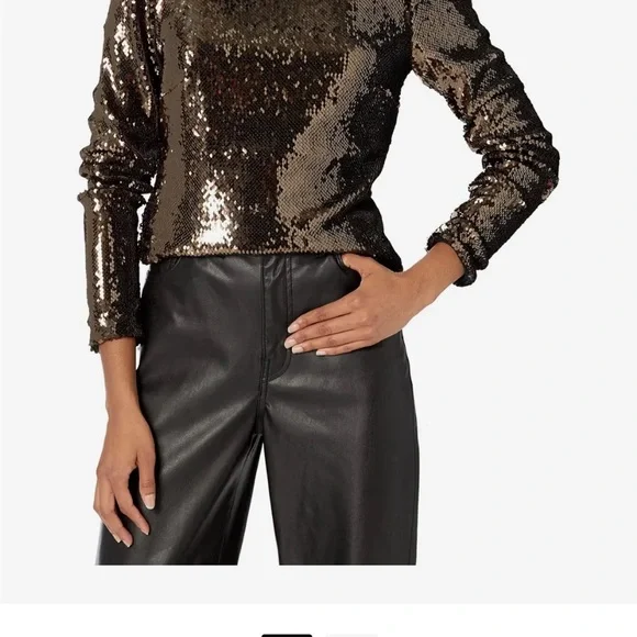Ted Baker London Lovato Sequin Top Brown Size 10 US - Picture 5 of 12